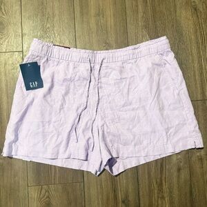 GAP Linen Blend Pull On Shorts Purple Size XL New With Tags